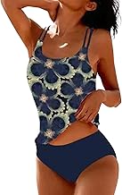 Women's Swimwear Two Piece Push-up Tankini Sets 2 Pieces Printed Chic High Waist Beach Swimsuit Triangle Bikini Set V Neck Elegant Swimwear