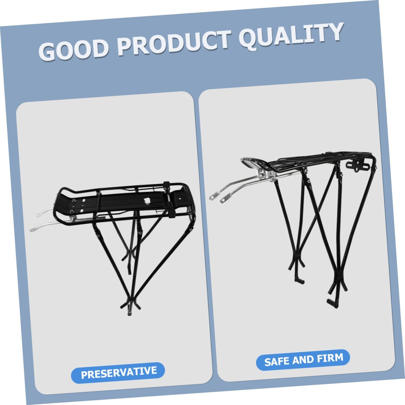 POPETPOP Mountain Bike Rear Cargo Rack Aluminum Alloy Bicycle Luggage Carrier Adjustable Bike Storage Rack for Easy Installation Black