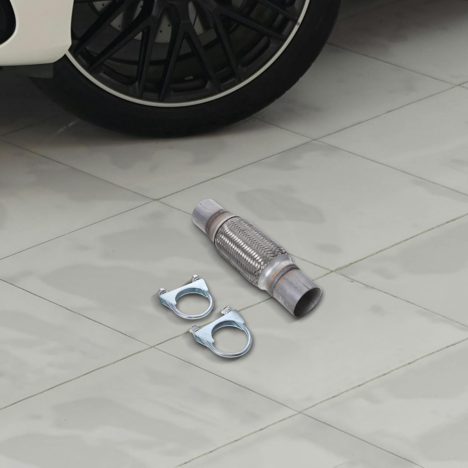 PLAFOPE Flexibles Abgasrohr aus Edelstahl 201 Auspuff Flexrohr mit Geräuschreduzierung und Vibrationsdämpfender Funktion für Autoreparatur