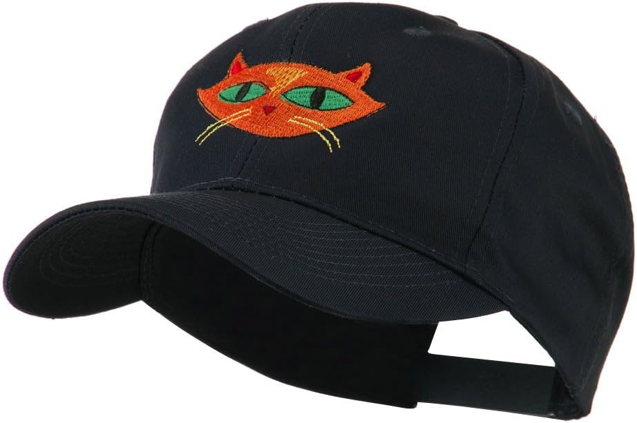 Halloween Cat with Green Eyes Embroidered Cap