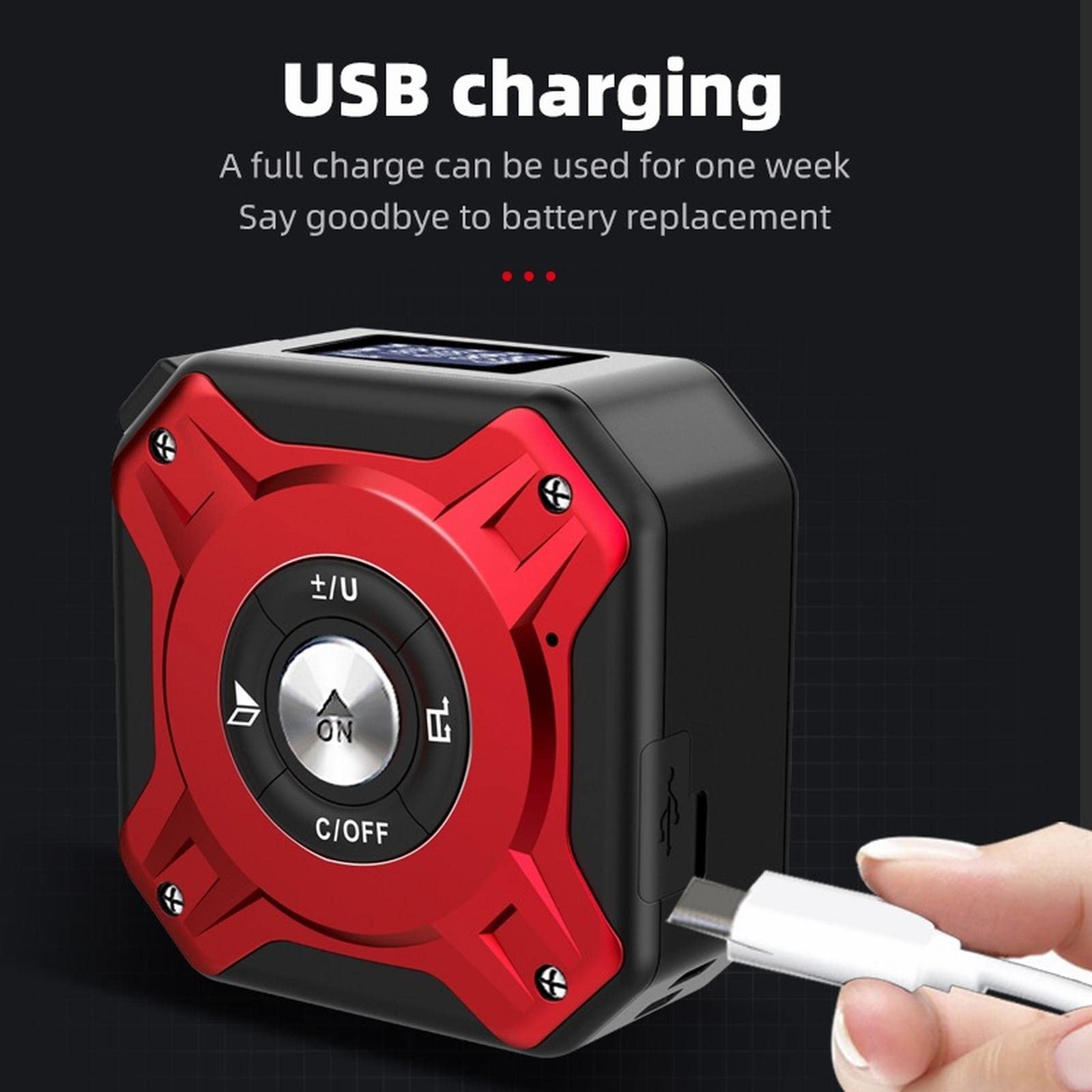 JINGYAN Cintas métricas USB Rechargeable Tape Measure Digital Display With Roll Cord Mode Laser