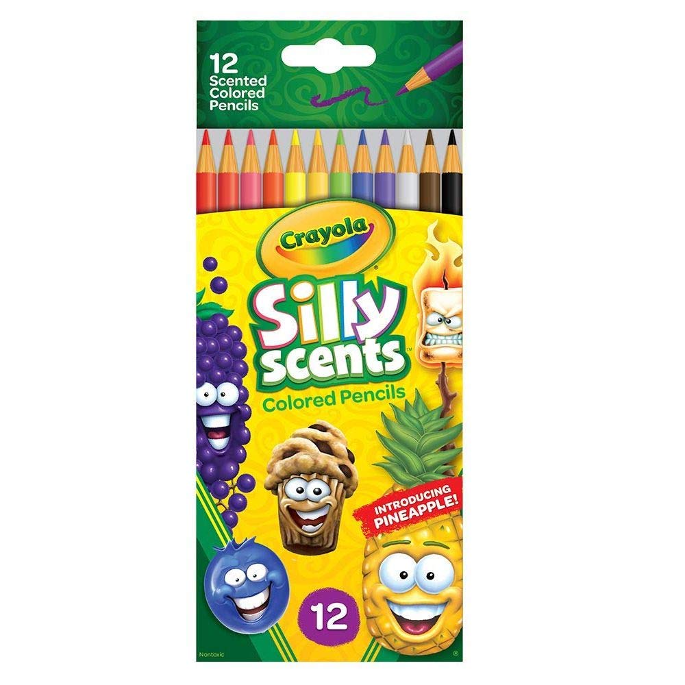 Crayola Silly Scents Scented Colored Pencils, Gift for Kids, 12ct, Assorted, 0.3 x 3.5 x 8.4 inches