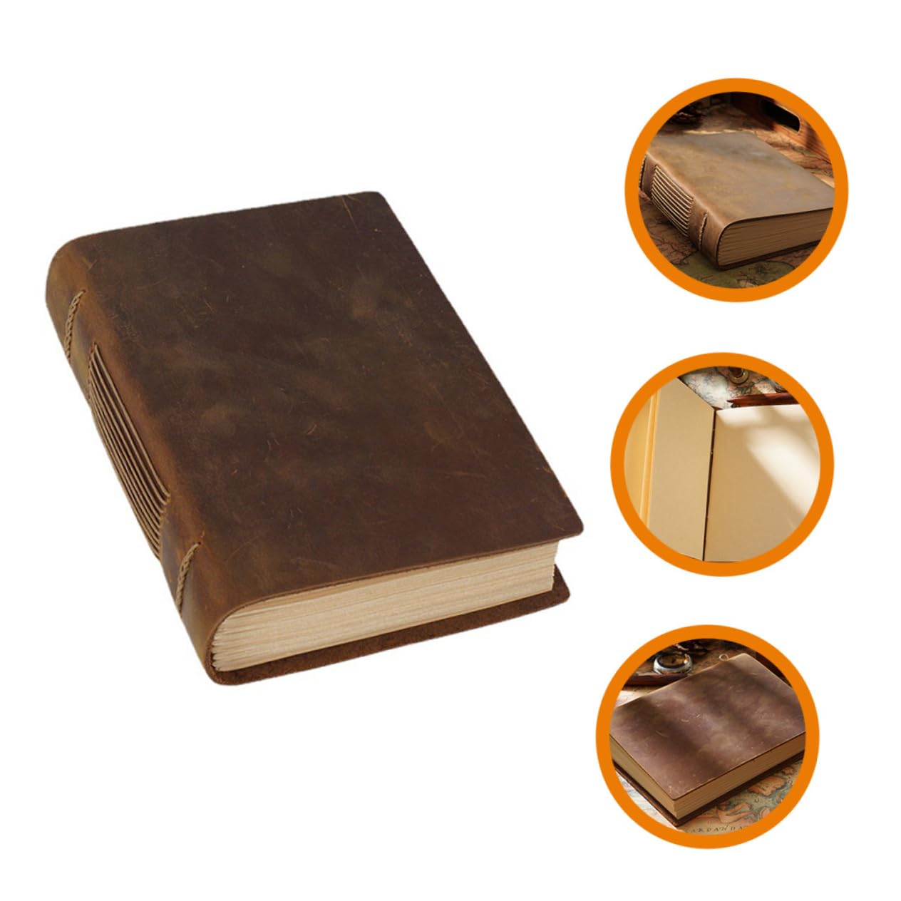 MAGICLULU Diario de Cuero Vintage Libro de Trabajo Cuero Cuaderno de Notas Multifunción para Diario para Viajeros y Estudiantes