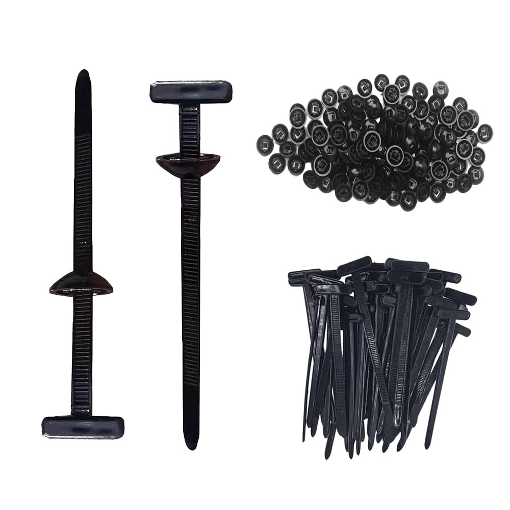 Bridas de cierre para reparaciones, 100 unidades, soporte para bridas, soporte de nailon resistente a los rayos UV, uso universal para coche, hogar, reparación y maquinaria