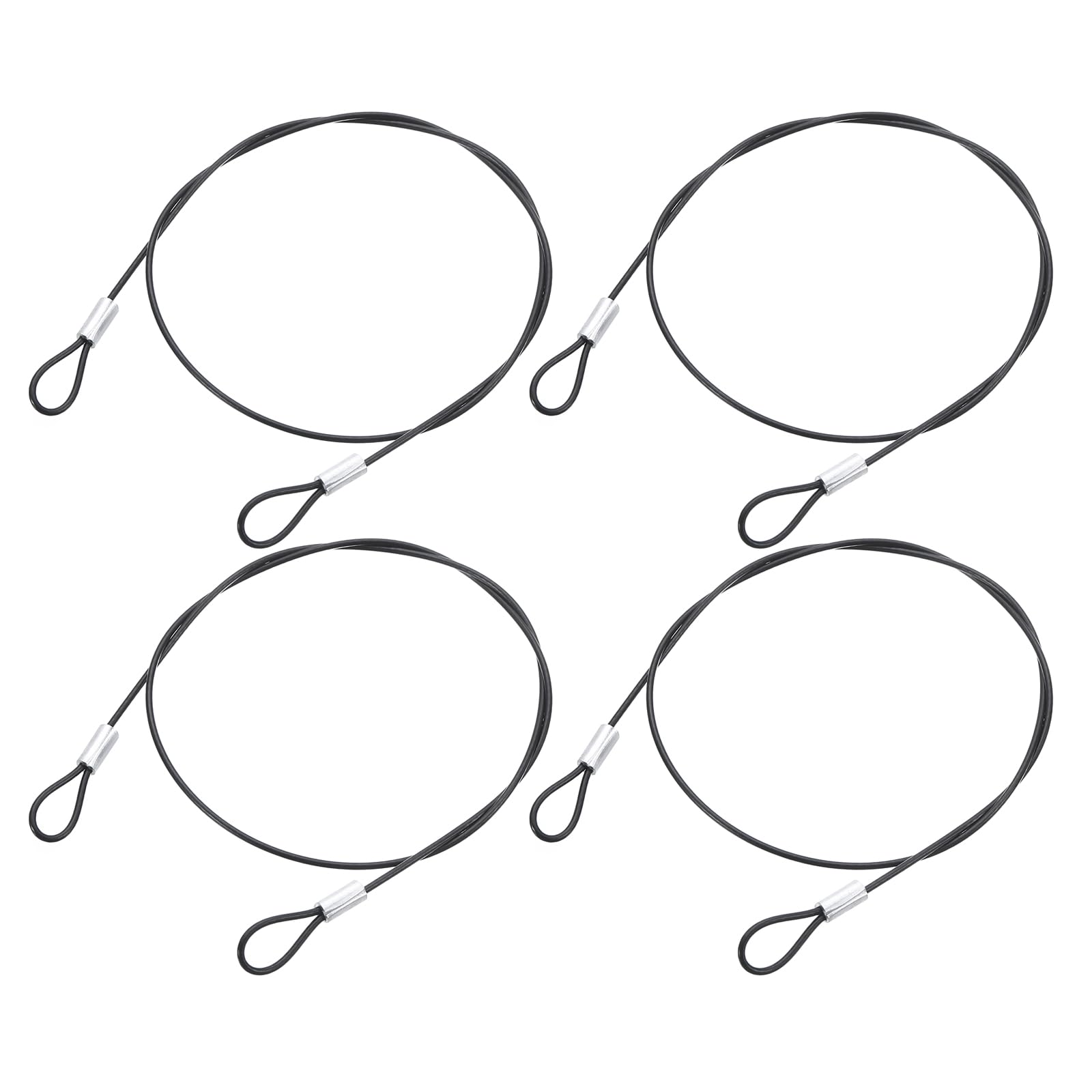 QUARKZMAN Edelstahl Sicherheitskabel 4er Set - 50cm Stahlseile Mit Vinylbeschichtung