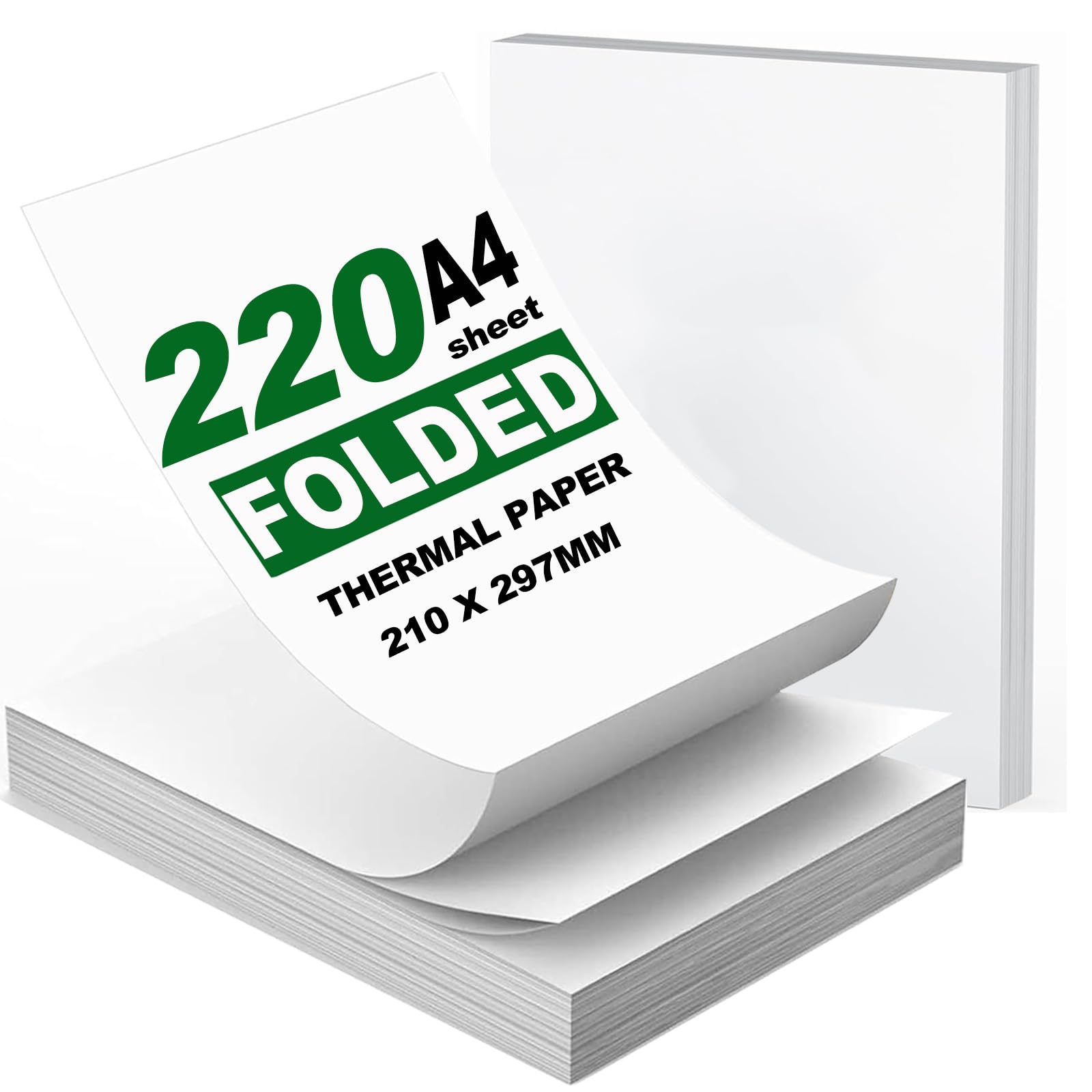 A4 Thermal Paper 220 Sheets (210x297mm) – Continuous Printing Paper Compatible with M08F, MT800, MT800Q Portable Printer, for Home, Travel, Work & Pictures