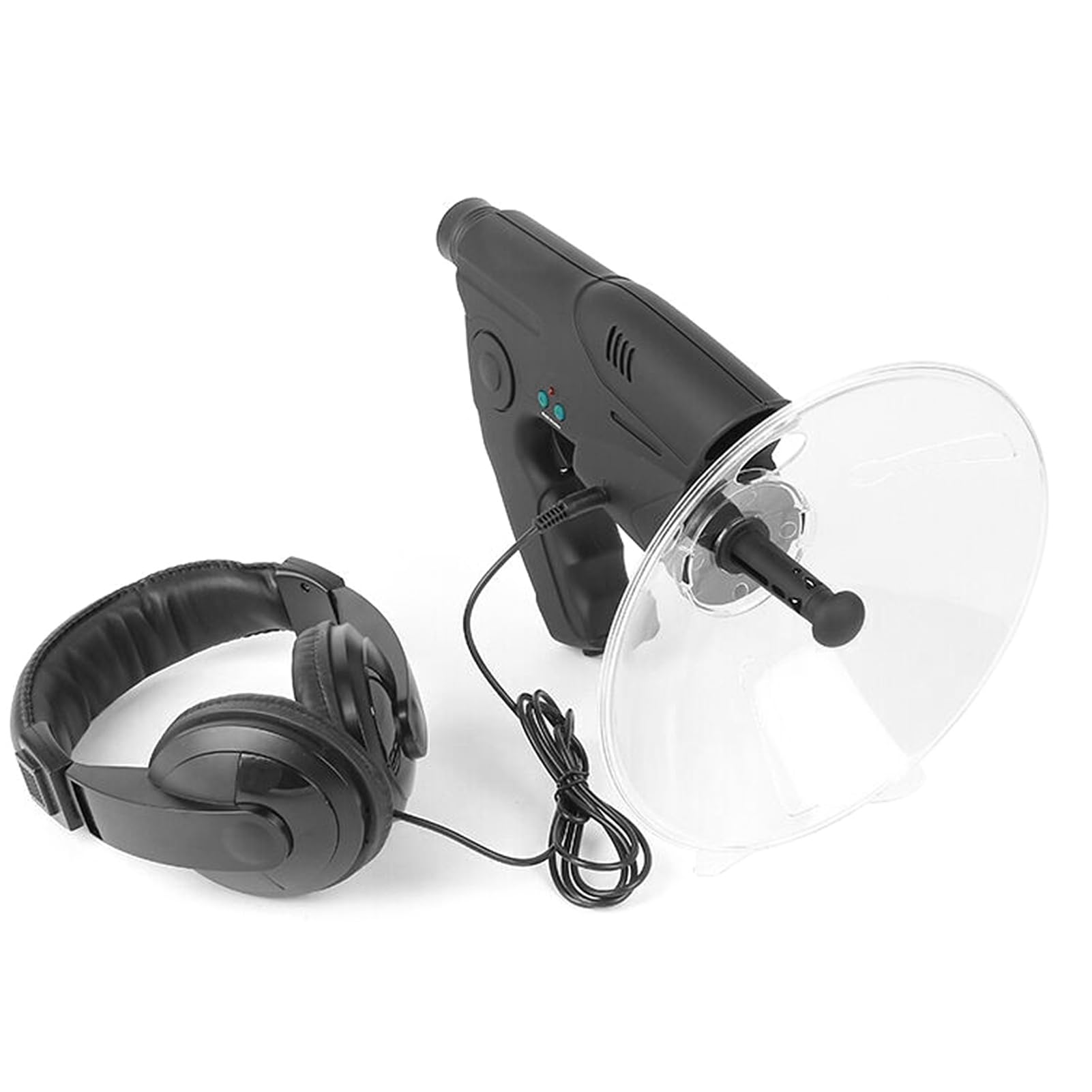Walmeck 8X Monoculaire Parabolique Sound Collection Plat Amplificateur de Son Casque pour L'observation des Oiseaux et L'écoute en Plein Air
