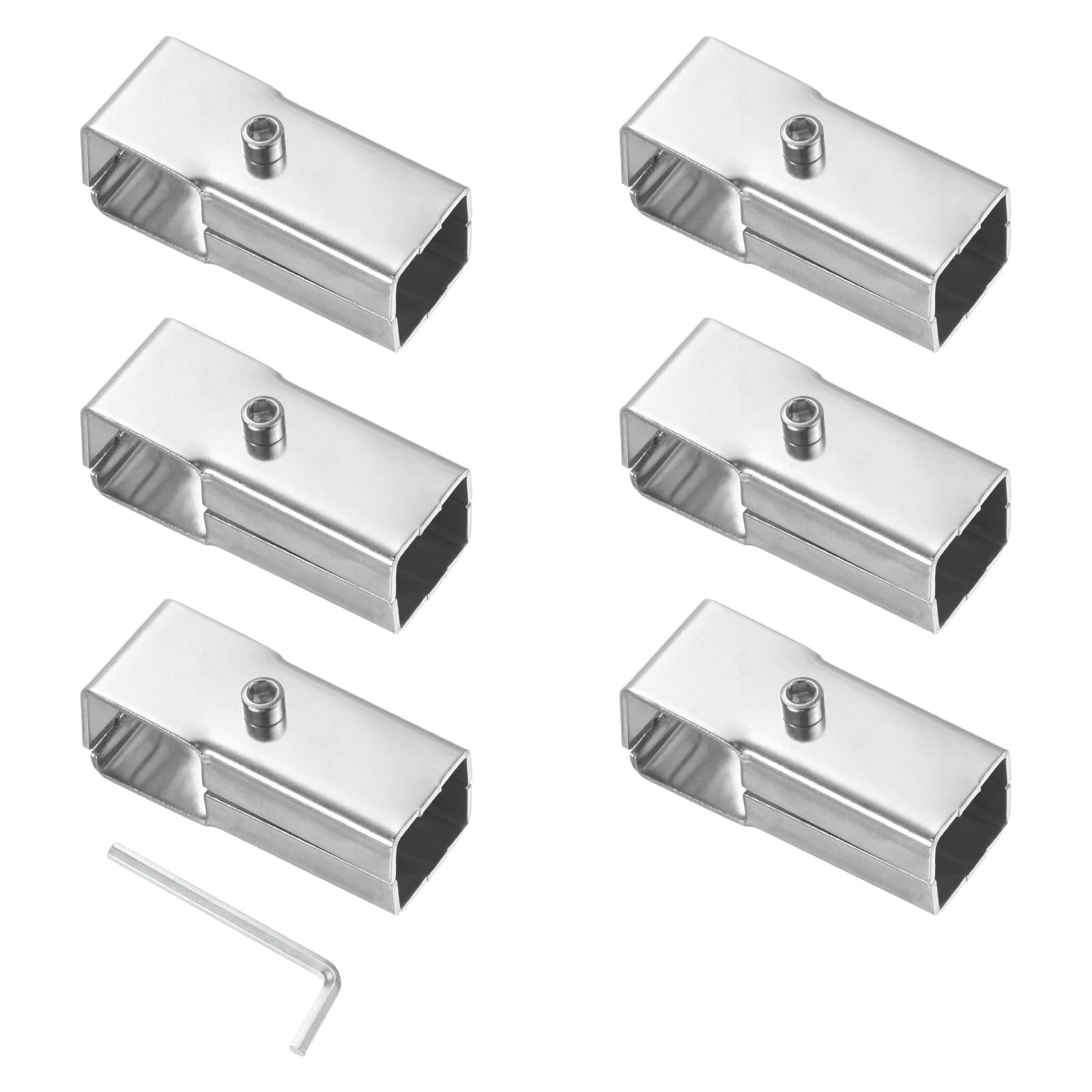 M METERXITY 6-Pack Structural Pipe Connector, Square Tubing T Clamps Stainless Steel Pipe Connector for OD 1" or 25MM Pipe