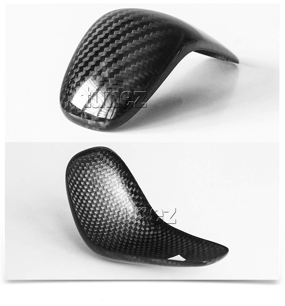 tunez® Black Real Carbon Fiber Gear Knob Cover Car Compatible with A6 C7 A7 4G8 Post-Facelift