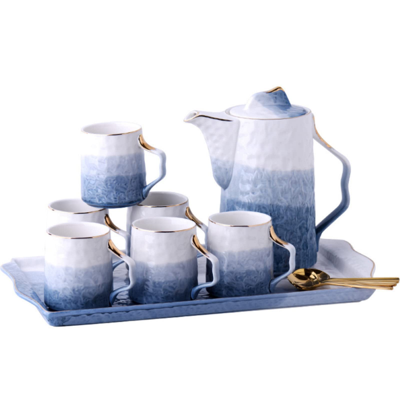 Zestaw filiżanek do espresso, kubki do kawy, herbata dla dorosłych Nowoczesne zestawy porcelanowe Filiżanka z tacą na czajnik i łyżeczką do picia wody Latte