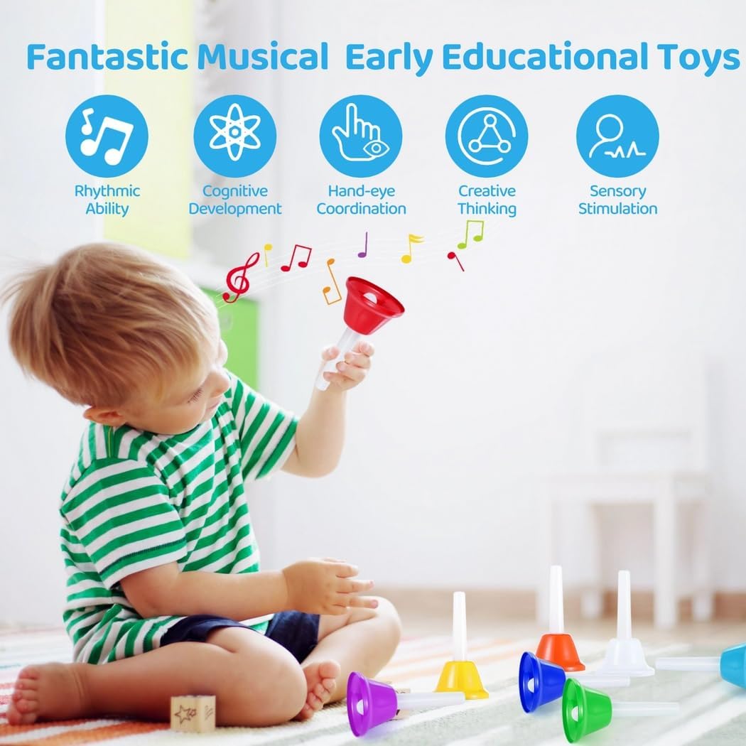 Colorful Metal Hand 8, Bells Bells for Diatonic Note Middle F, to Church, Handbells, Party Sure Little Handbells, Isochronous A, Reams Brilliant Series Special Students
