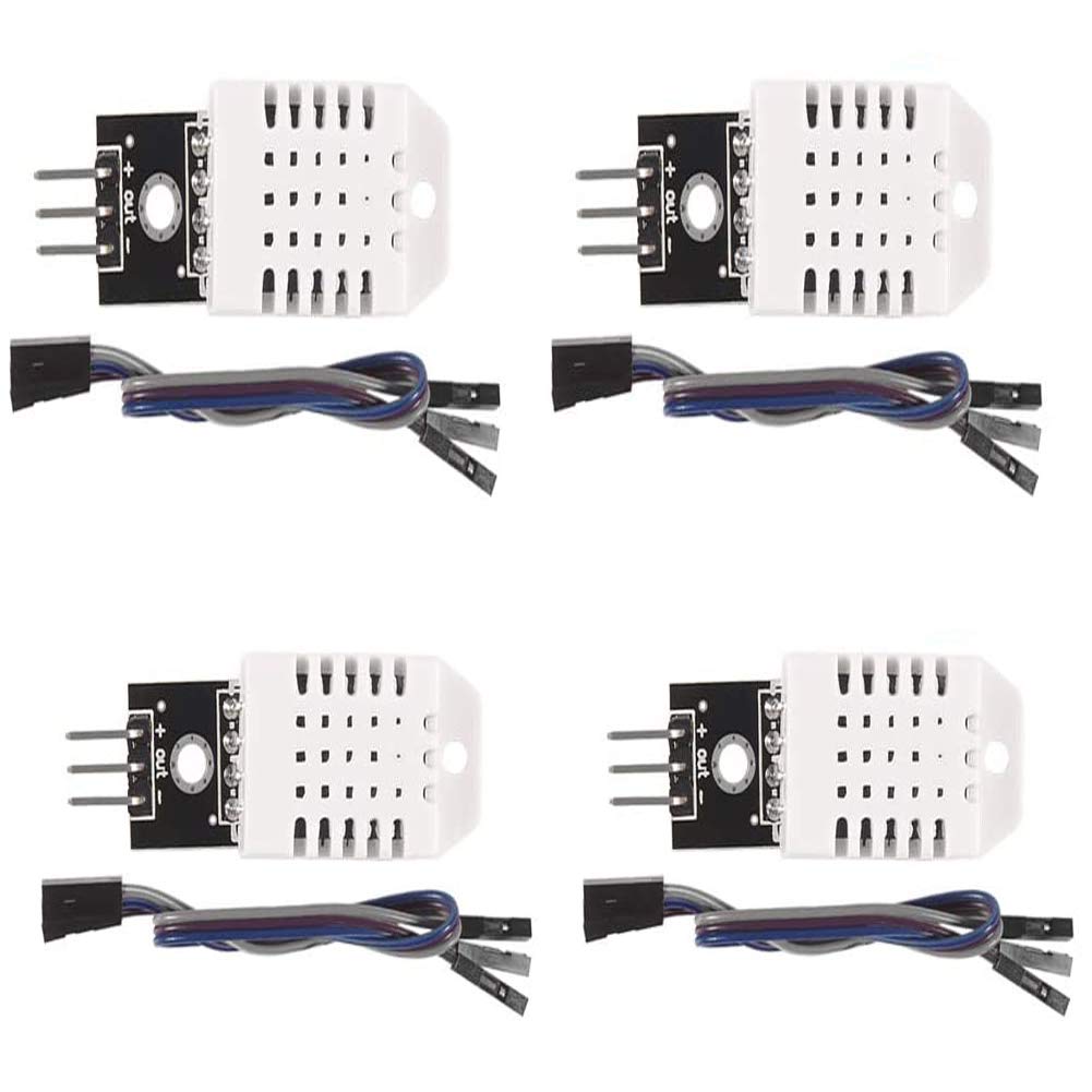 AOICRIE 4Pcs DHT22 AM2302 Digital Temperature Humidity Sensor Module with Cable Replace SHT11 SHT15