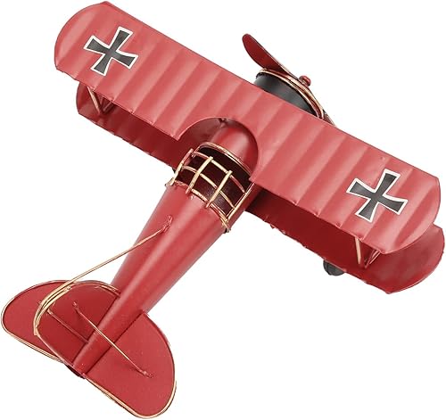 Miniatura 8 de AUNMAS Delicado hierro avión juguete retro biplano artesanía para el hogar café oficina decoración Prop (rojo)