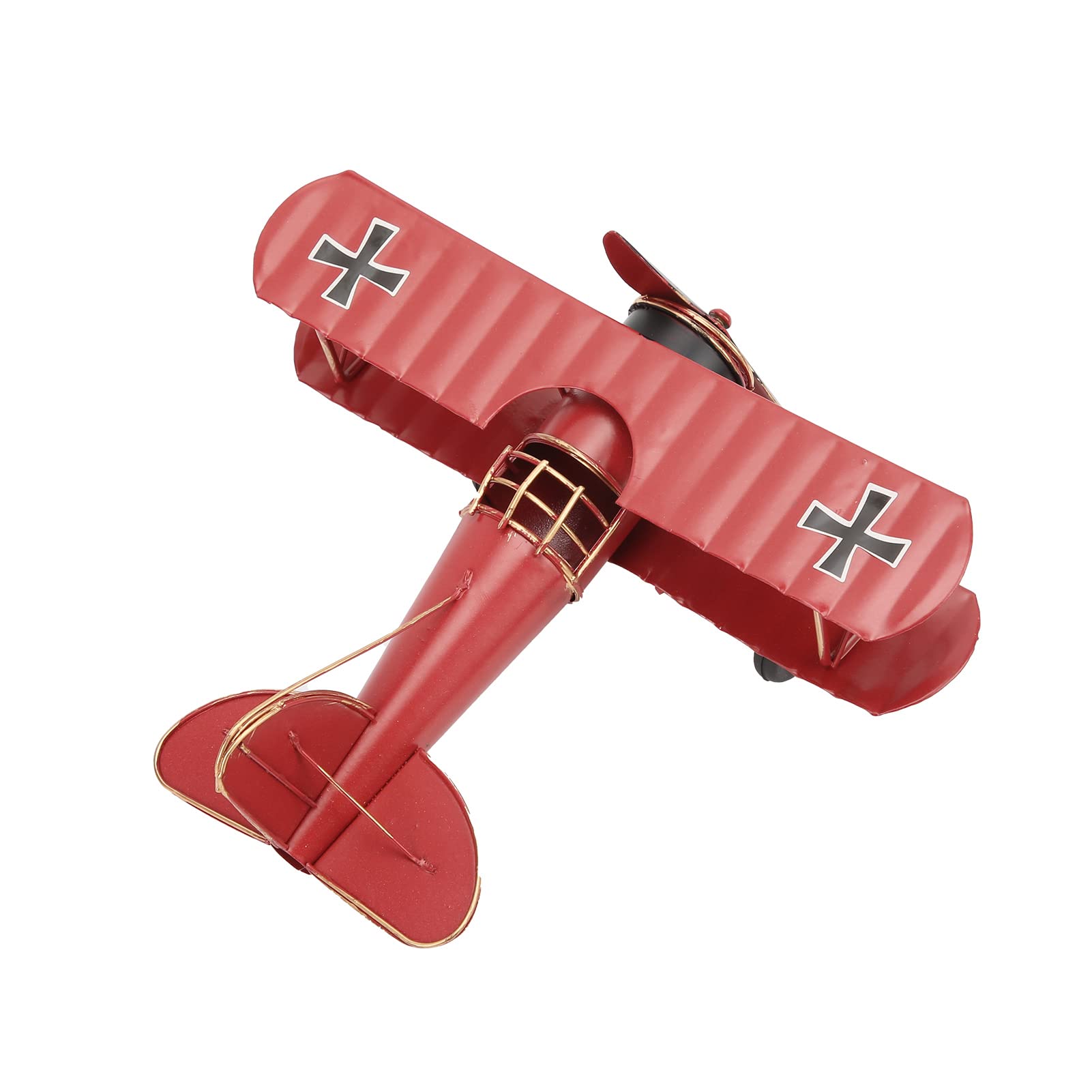 Ausla Modello di Aeroplano retrò in Metallo, Modello di Aeroplano con Catena Sospesa, per la Decorazione e Il della Casa o del Bar (Rosso)