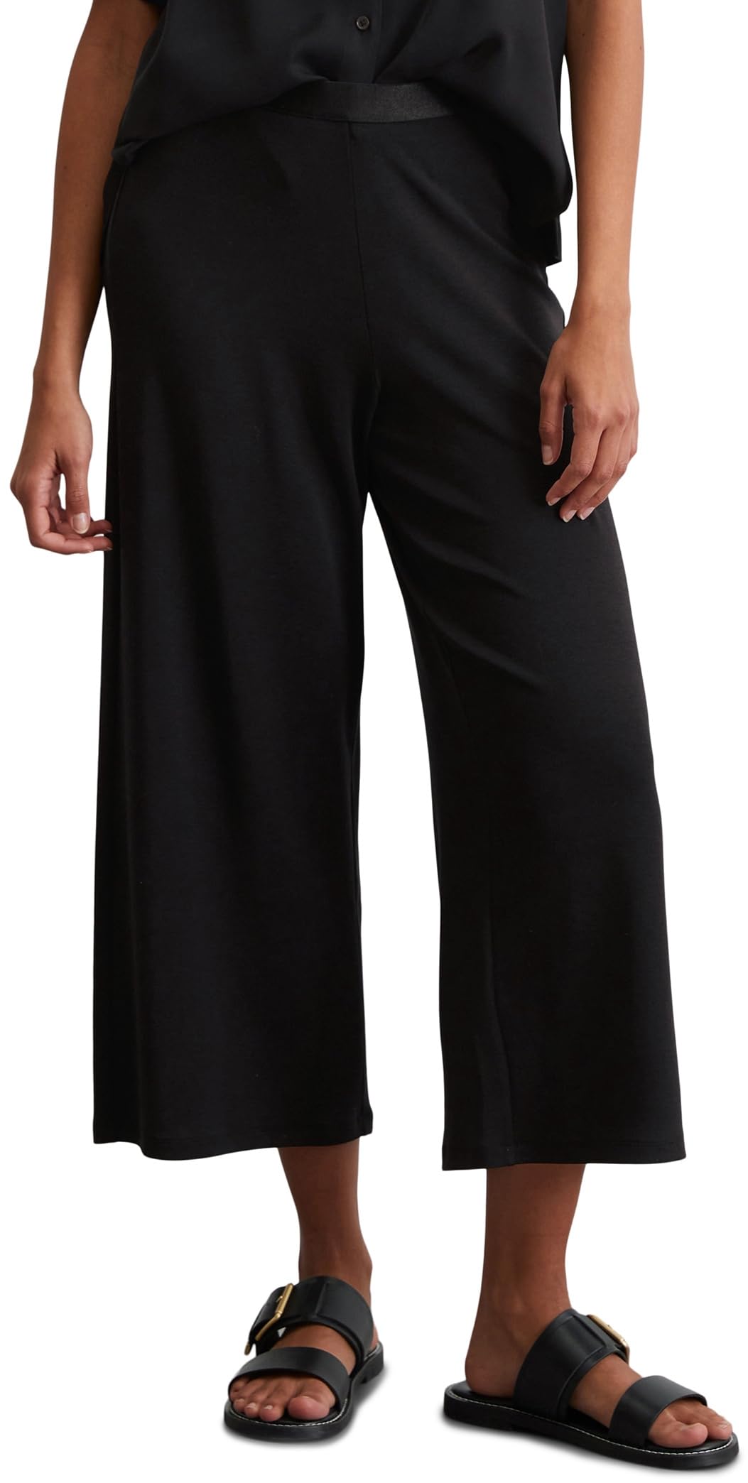 Marc O'Polo Damen Stoffhose mit Gummibund Straight Fit
