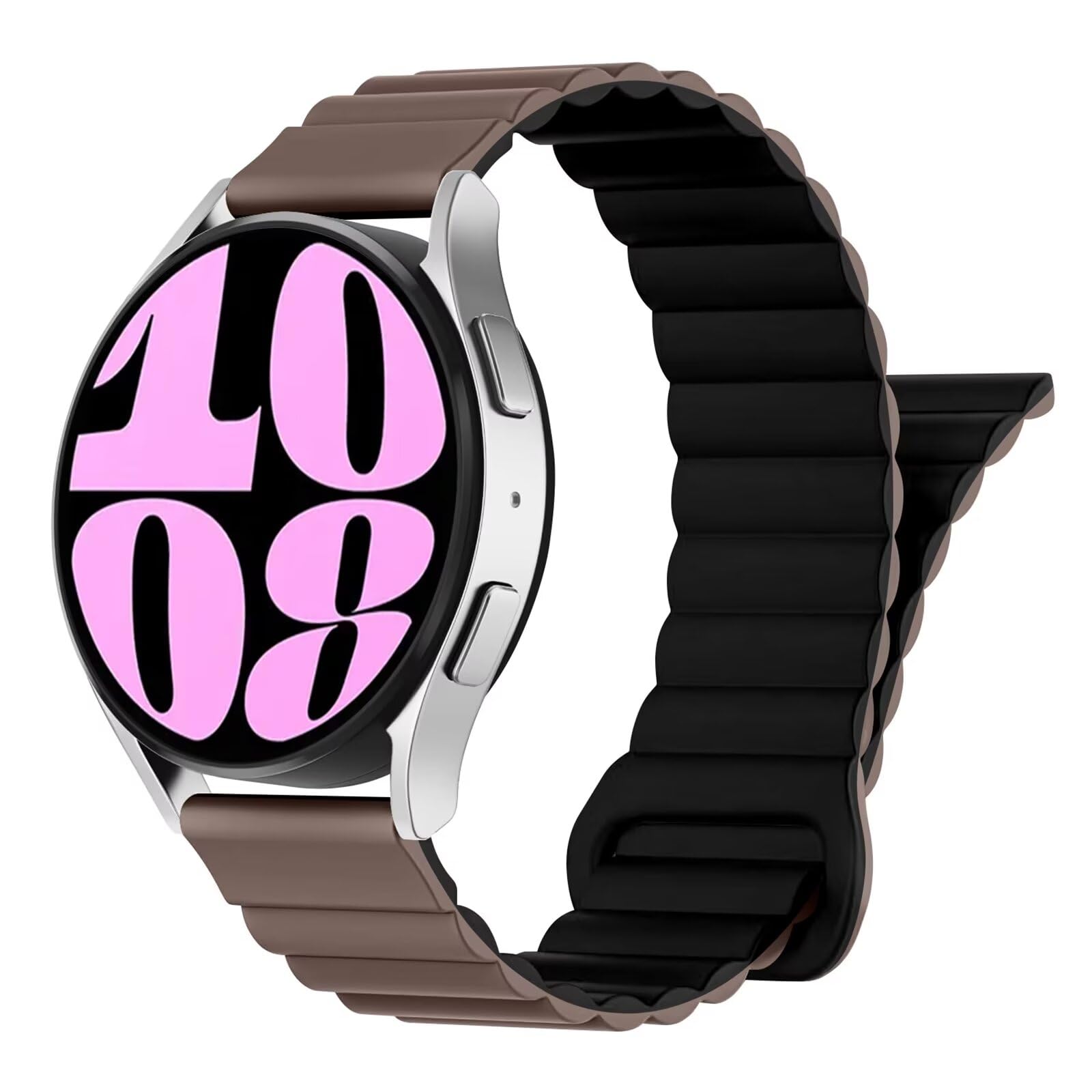 VEMIGON Silicone Magnetic Strap Compatible with Samsung Galaxy Watch 7 6 5 4 Bands 44mm 40mm/Galaxy Watch 6 Classic 47mm 43mm/Watch 5 Pro 45mm/Watch 4 Classic 46mm 42mm, 20mm Replacement Sport Loop-image-14