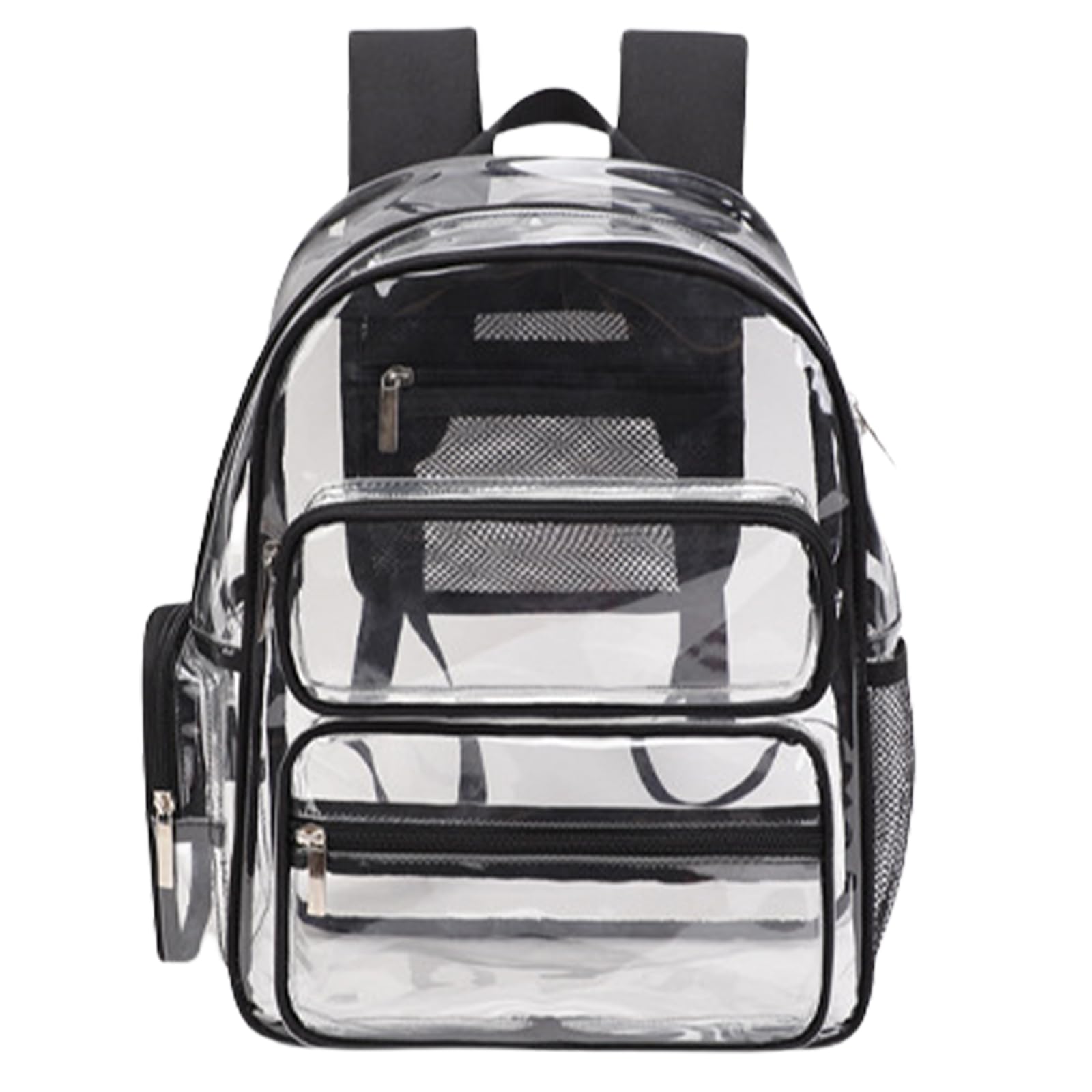 Zaino per laptop trasparente Zaino casual in PVC Zaino da scuola Zaini giapponesi Zaino di grande capacità per lavoro studentesco Borsa per libri trasparente, Nero , Medium
