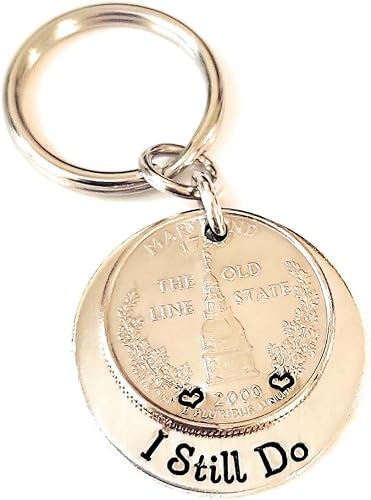 Miniatura 8 de 25 Years and I Still Do 25th Anniversary Gift Wedding Anniversary 1998 Quarter Key Chain with Personalized Options