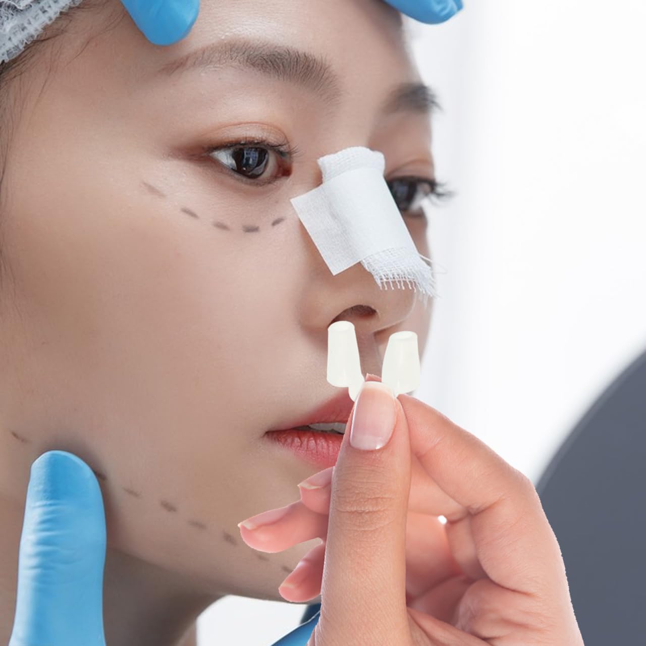 Baluue 2 soportes de nariz de silicona para rinoplastia y prevención de deformaciones