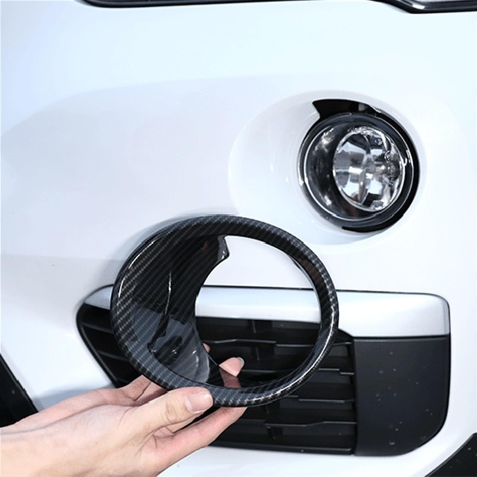 Nebelscheinwerfergitter Für BMW X1 F48 2016-2019 1 Paar Kohlefaser/für Chrompolitur Nebelscheinwerfer Lampenabdeckung Verkleidung Zubehör Auto Styling(Chrome Silver)