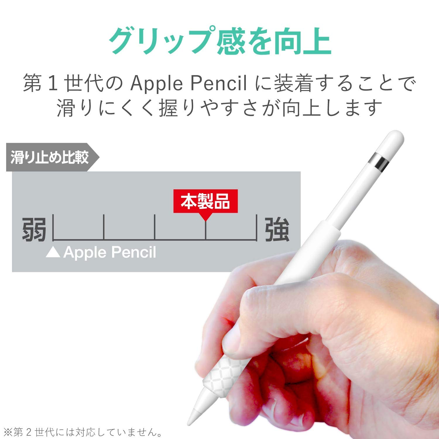 Amazon.co.jp: エレコム Apple Pencil (第1世代) グリップ 太軸タイプ