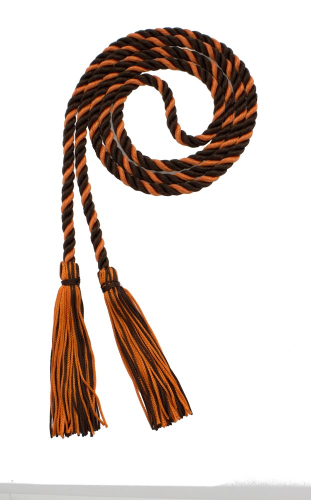 Tassel Depot Graduation Honor Cord - Brown/Orange - Every School Color Available - Made In Usa
