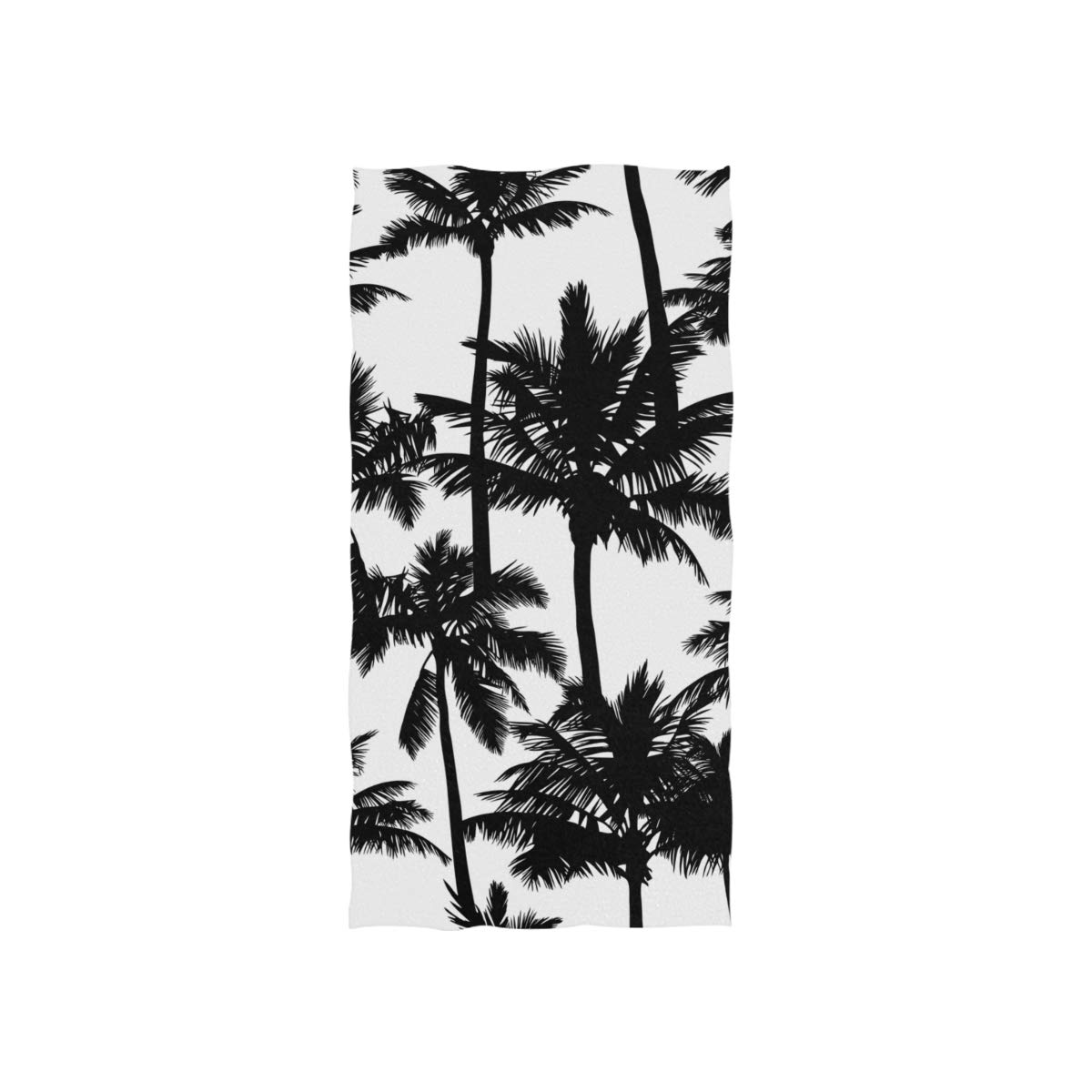 ALAZA Black and White Hand Towel Tropical Black Palm Tree White Absorbent Soft Bath Towels Microfiber Face Gym Sports Towel Multipurpose for Kitchen Bathroom Hotel Home Decor 15x30 Inch