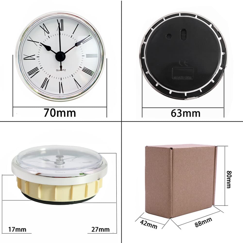 1-7/16 Pollici (36 mm) Orologio Inserto con Numeri Neri Orologio Fit up Movimento Metallo Mini Orologio per la Casa Scuola Orologio Parte Forniture, aureo