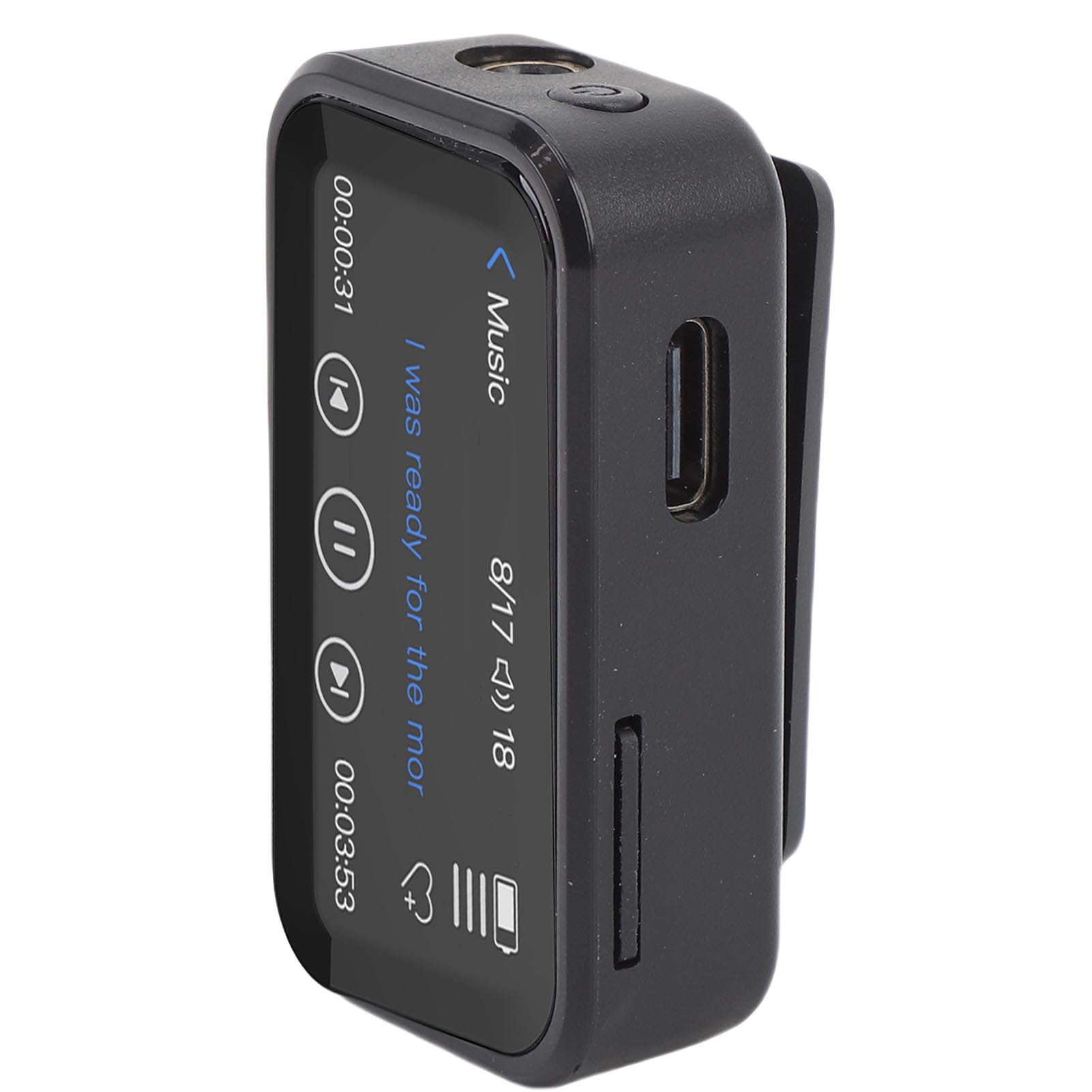 Jectse Reproductor de MP3 de 32 GB con Bluetooth, Reproductores de MP3 Portátiles con Clip de Retroceso, Pantalla Táctil Completa de 1.47 Pulgadas, Reproductor de Música sin Pérdida de