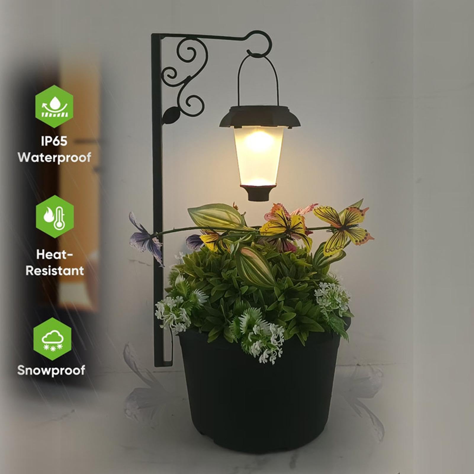 Lampa solarna z doniczką Wodoodporna, Dekoracyjna, Ciepła I Miękka Poświata