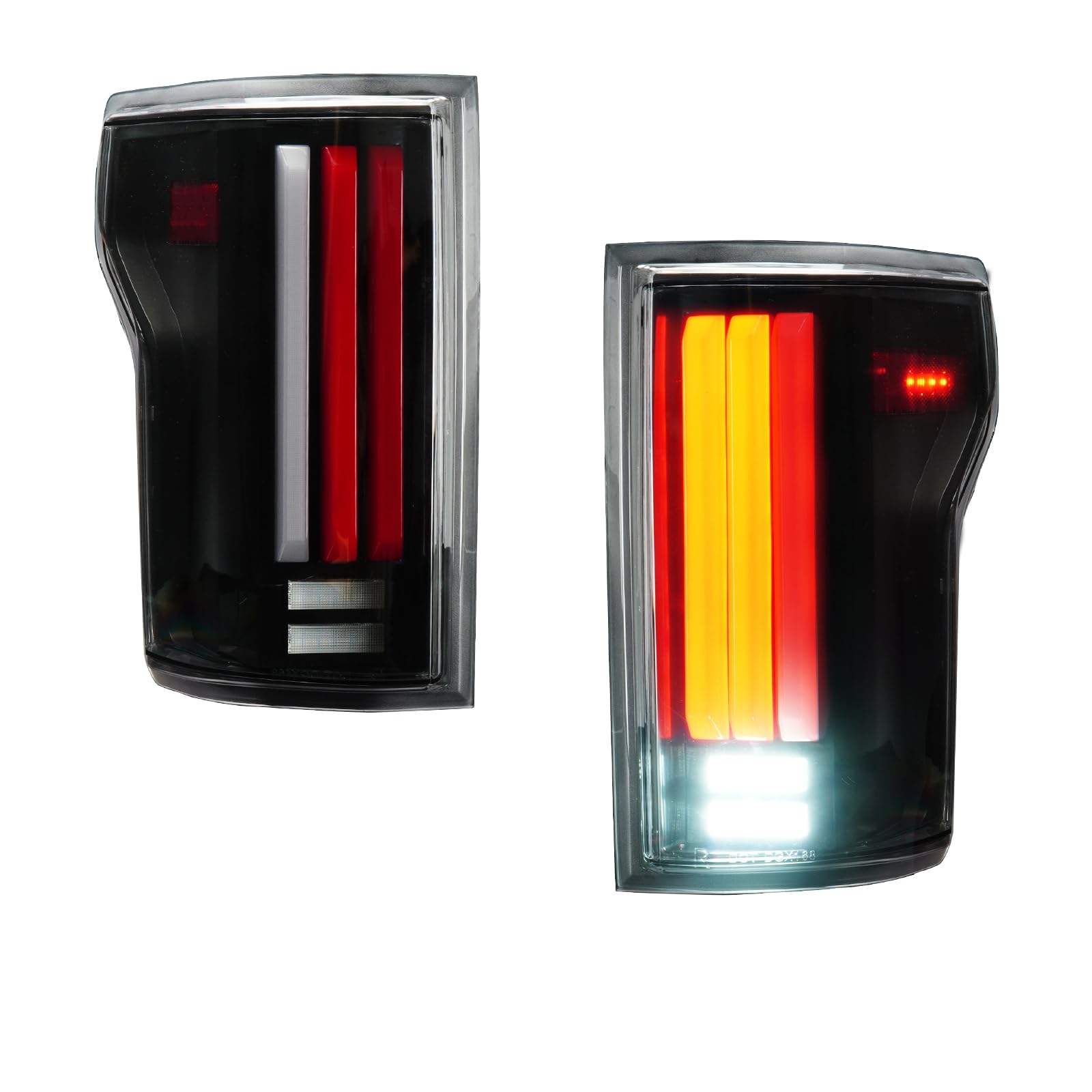 Photo 1 of (2 Pack) LED Tail Lights for 2015-2020 Ford F150 [only for Incandescent Models], Taillight Assembly w/o Blind Spot, Dynamic Flowing Type, Black Housing Clear Lens, Left & Right Side Rear Brake Lights