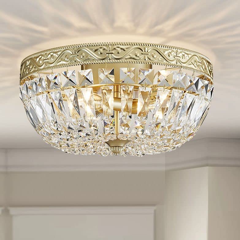 WUZUPS Crystal Chandelier Flushmount Ceiling Light Modern