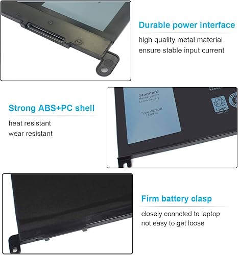 Miniatura 4 de WDX0R - Batería de repuesto para laptop Dell Inspiron 13 15 5000 7000 Series 5565 5570 7573 5379 5567 7378 5579 7560 7570 5568 7579 7375 5578 533