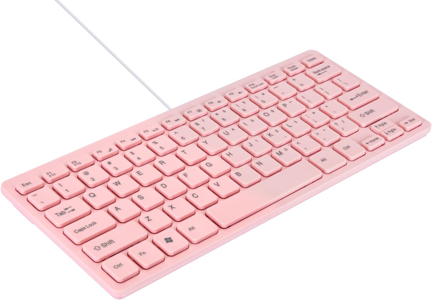 MCSaite Mini Wired Pink Keyboard - with Keyboard Cover Computer keypad for Laptop MAC Windows 10/8 / 7 / Vista/XP (Pink+Keyboard Film)