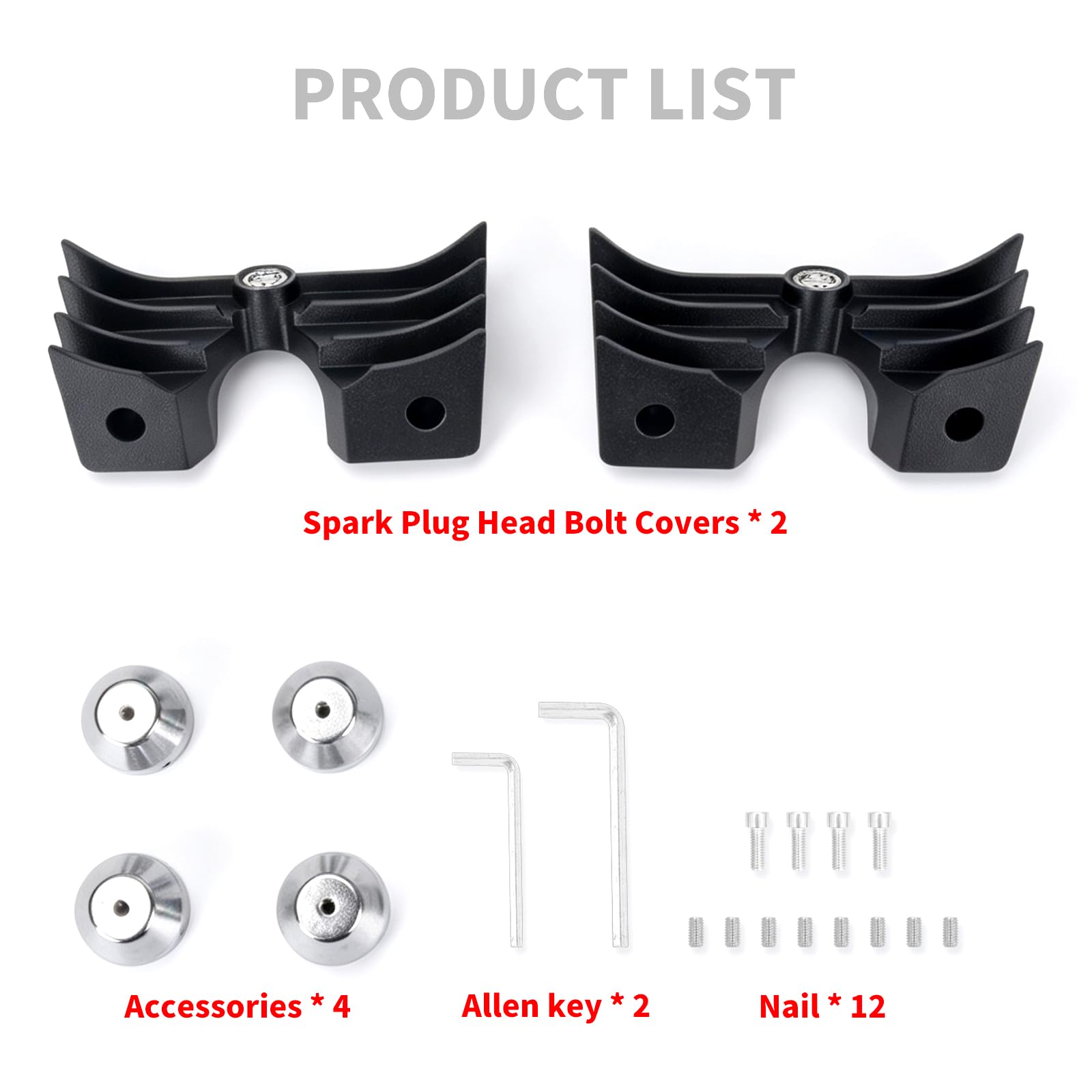 Copri Bullone Testa Candela con Alette Nere Antirughe per Motocicletta Adatta per Harley Sportster 883 1200 2004-2014