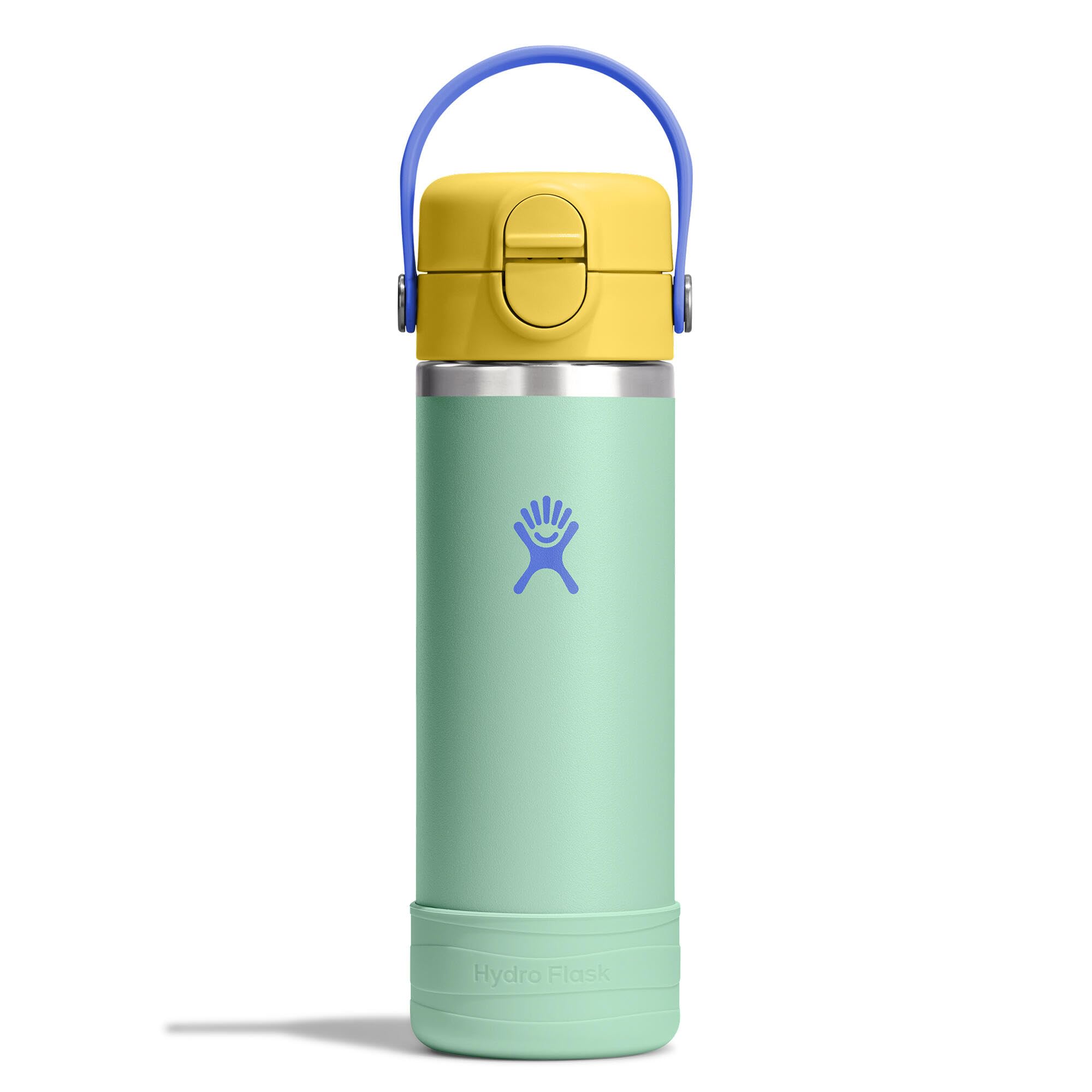 Kids Water Bottle for School - Stainless Steel and Insulated with Straw Cap - 18 Oz in Mermaid Green