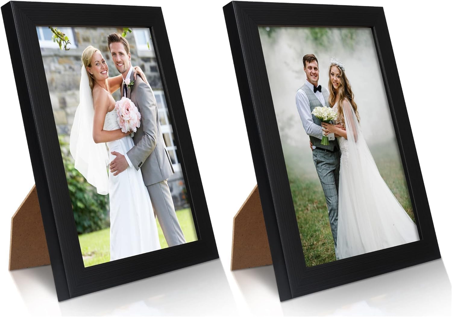 Idrese 4x6 inch Picture Frame Made of Solid Wood High Definition Glass for Table Top Display and Wall Mounting Photo Frame（Black)