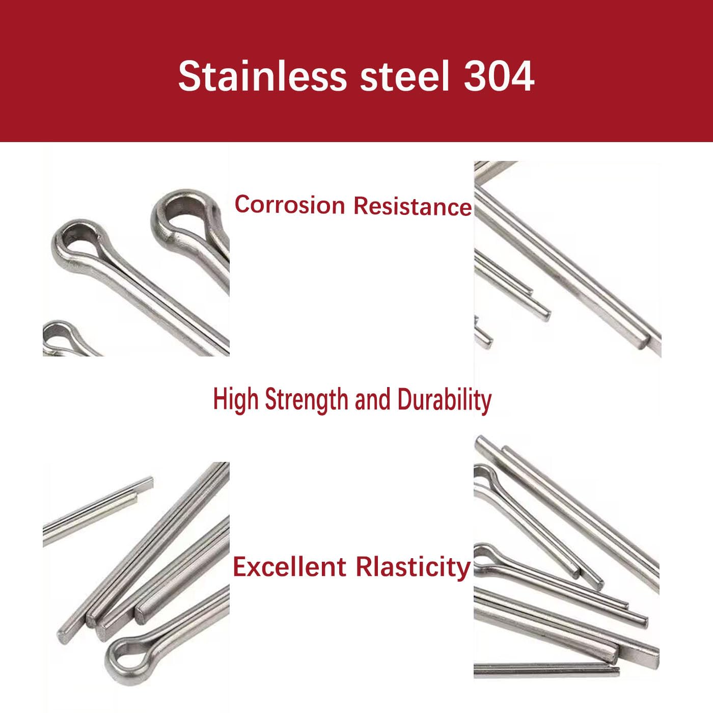 Zestaw 330 sztuk zawleczek ze stali nierdzewnej M1, M1.5, M2, M2.5, M3, M4, M5, A2, stal nierdzewna, zawleczka zabezpieczająca do narzędzi Cars Garden Tools