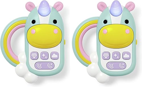 Skip Hop Juguete para teléfono para bebé, zoológico, unicornio (paquete de 2)