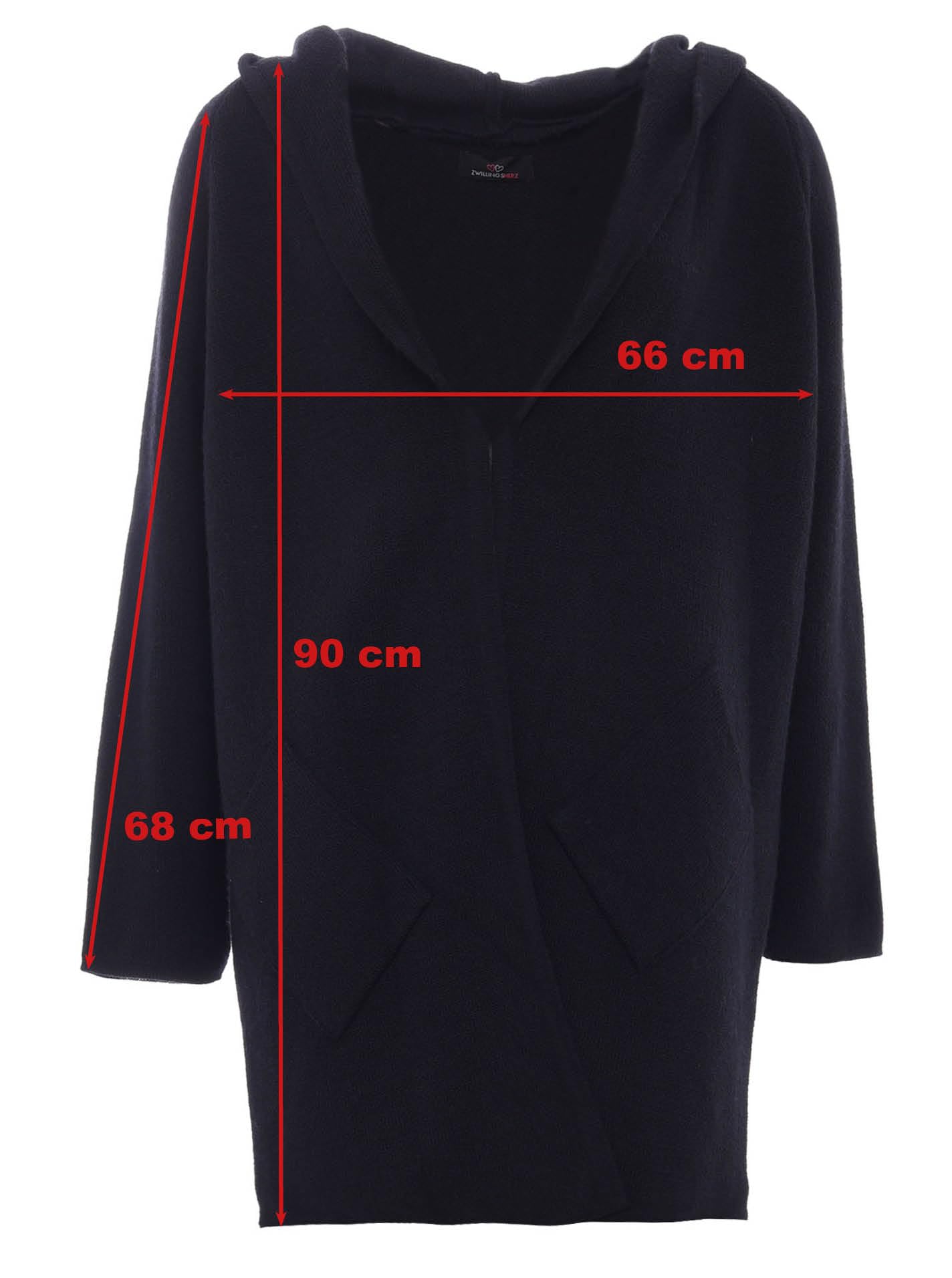 Zwillingsherz Strickjacke Cardigan für Damen - Hochwertiger Mantel Überwurf warm kuschelig weich mit Kapuze - Cape Umhang Strick Frühjahr Herbst Winter