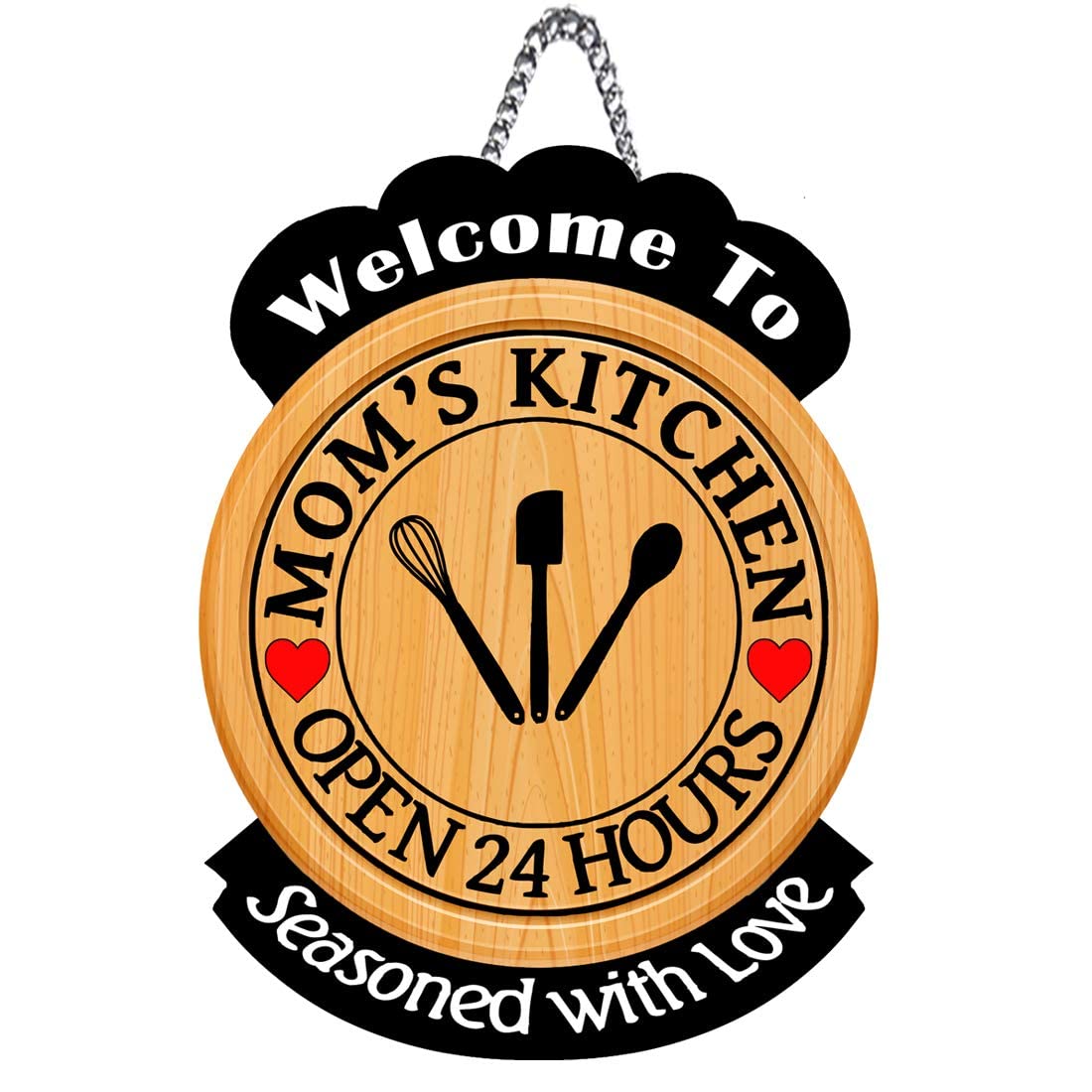 Improvhome Welocme to Mom Kitchen Open 24 hours seasoned with love Quote Printed Home Wall Door Sign Hanging (Wooden, 11x9 Inch,brown) (B0CST2P4R9) Amazon Price History, Amazon Price Tracker