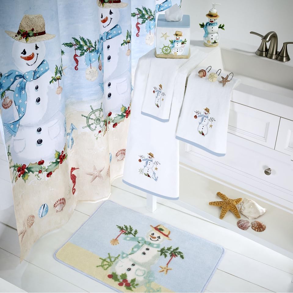 Miniatura 3 de Avanti Linens - Bomba de loción, dispensador de jabón de resina, decoraciones navideñas (colección costera de muñeco de nieve)