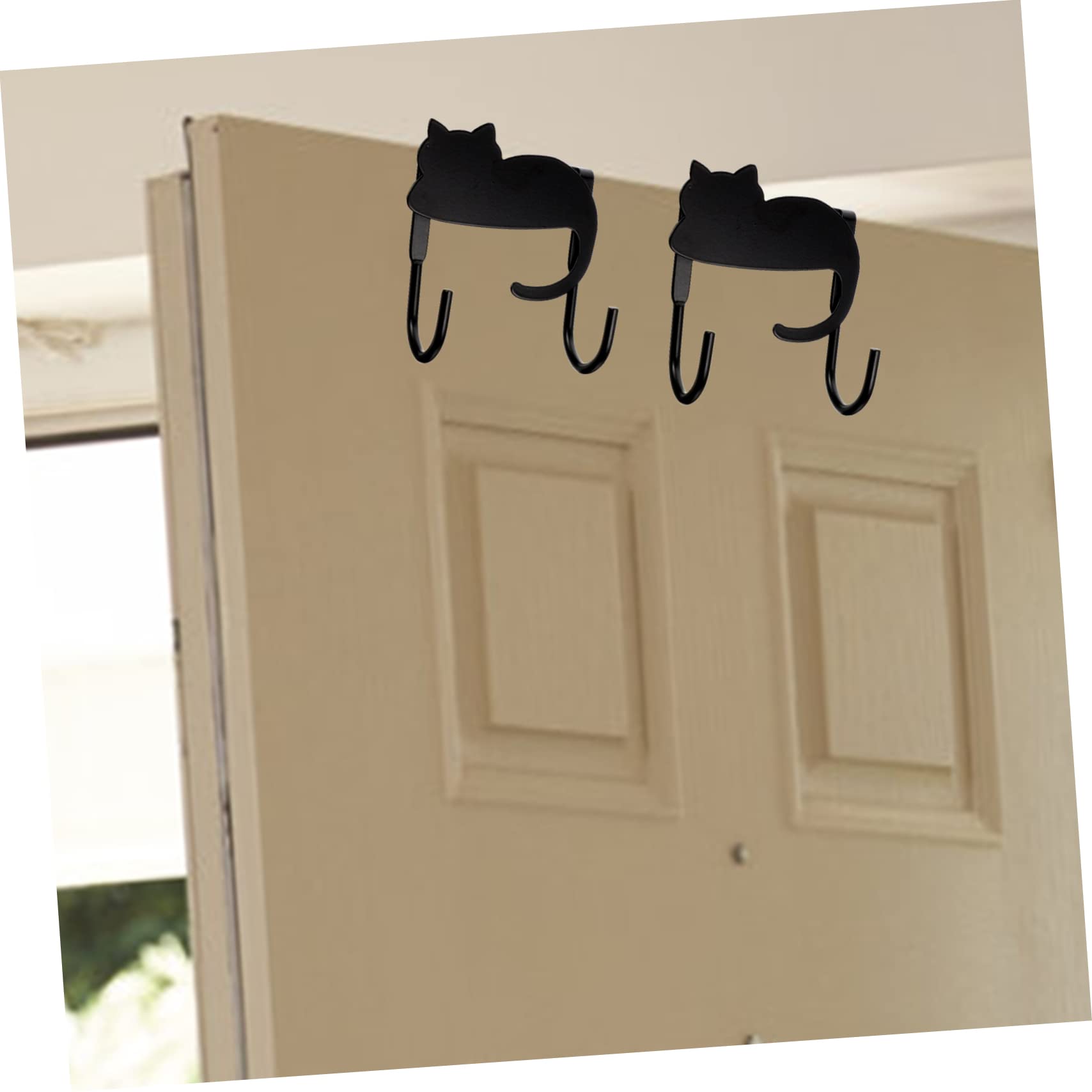 VASDEV Crochet de Porte Cintre en métal Porte-Serviettes de Porte d'armoire Crochets décoratifs Crochets muraux Crochet pour vêtements Crochets pour Manteaux de Chat Noir Porte arrière CR
