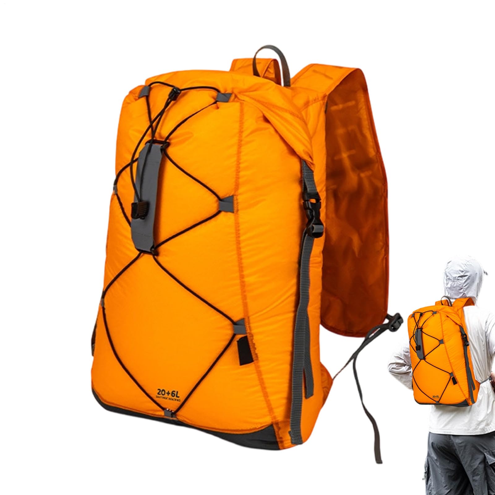 Plecak Turystyczny Składany Z Miejscem Na Paski Naramienne | Plecak Turystyczny I Namiotowy Dla Mężczyzn I Kobiet Turystyka Wędkarstwo Podróżowanie Trekking Wspinaczka Sport Bieganie