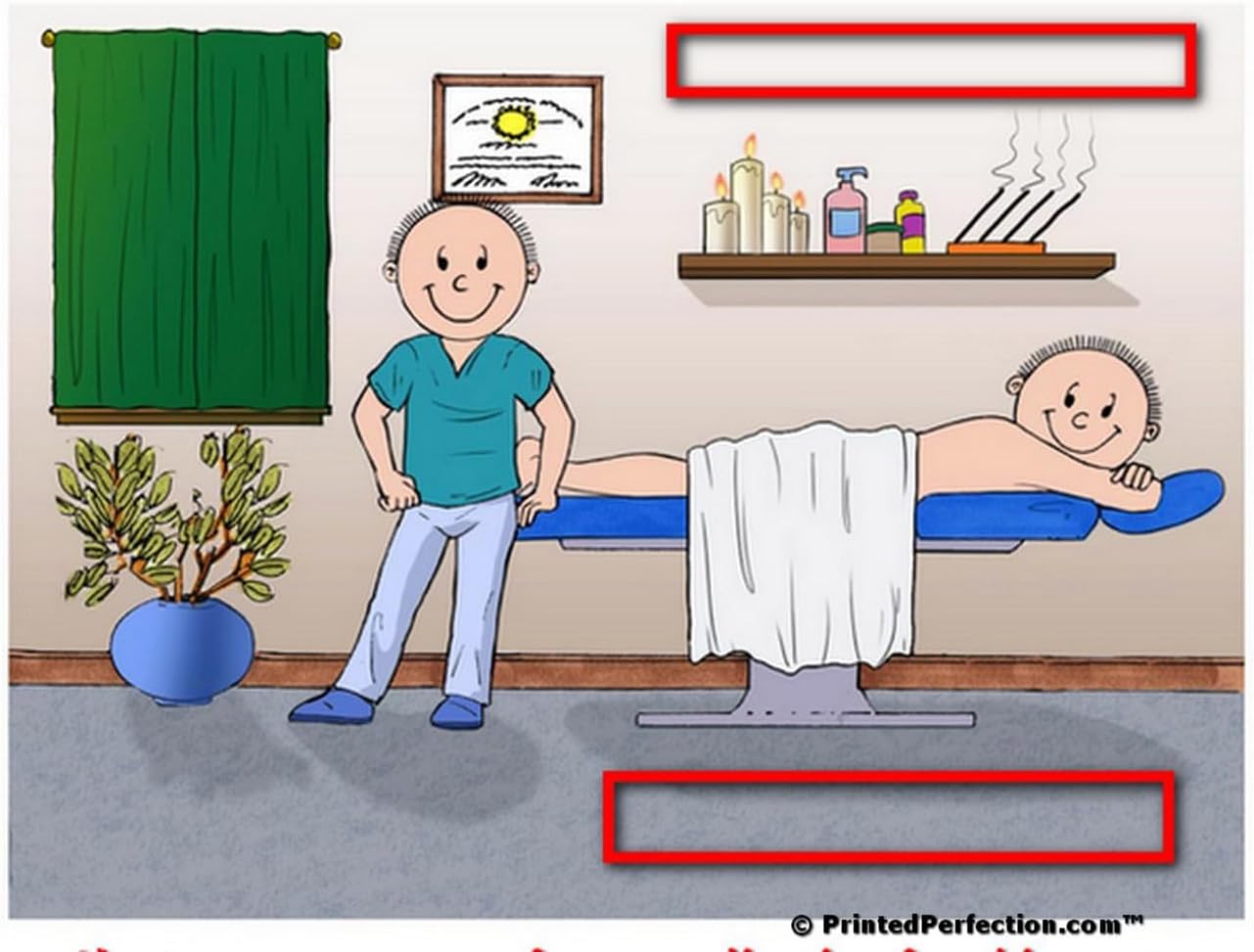 Personalized Friendly Folks Massage Therapist - Male, Male Client Wooden Magnet - Great Gift!