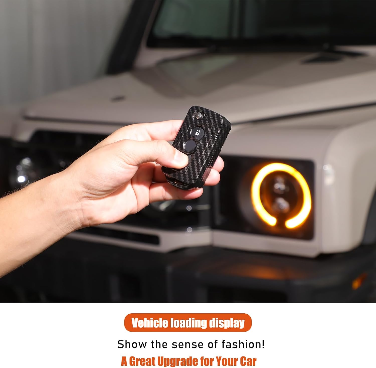 Key Fob Cover Key Fob Case Compatible with Ineos Grenadier 2020-2025 Car Full Protection ABS Accessories Smart Key (Carbon Fiber Pattern)