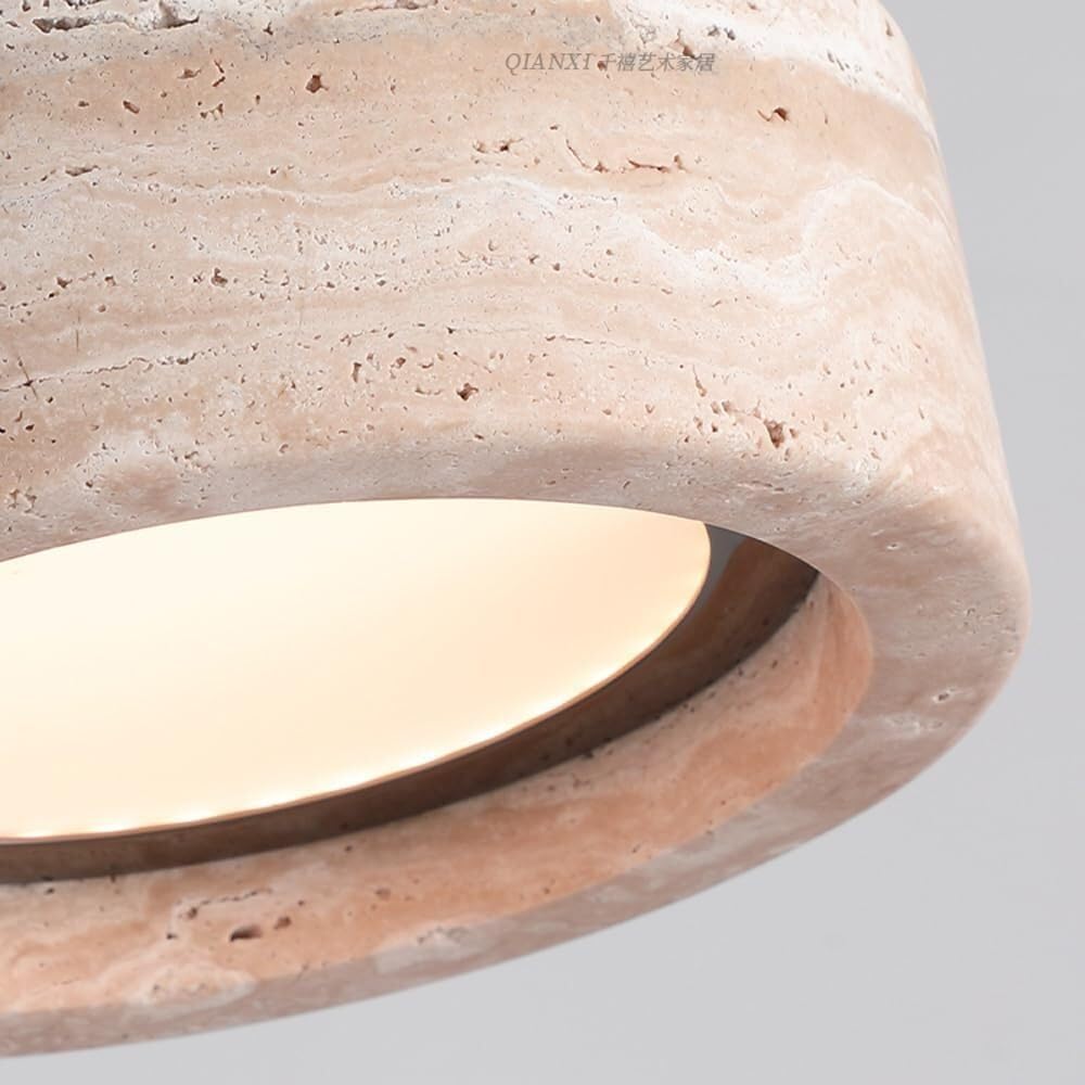 Lampada a sospensione moderna in pietra naturale della metà del secolo