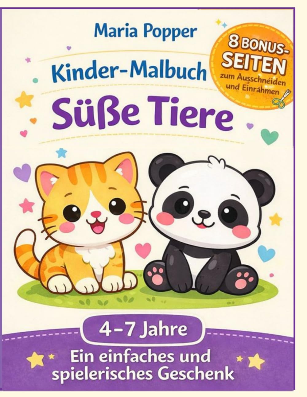 Einfaches und Süßes Ausmalbuch für Kinder.: Mit Einfachen und Niedlichen Tiermotiven zum Ausmalen
