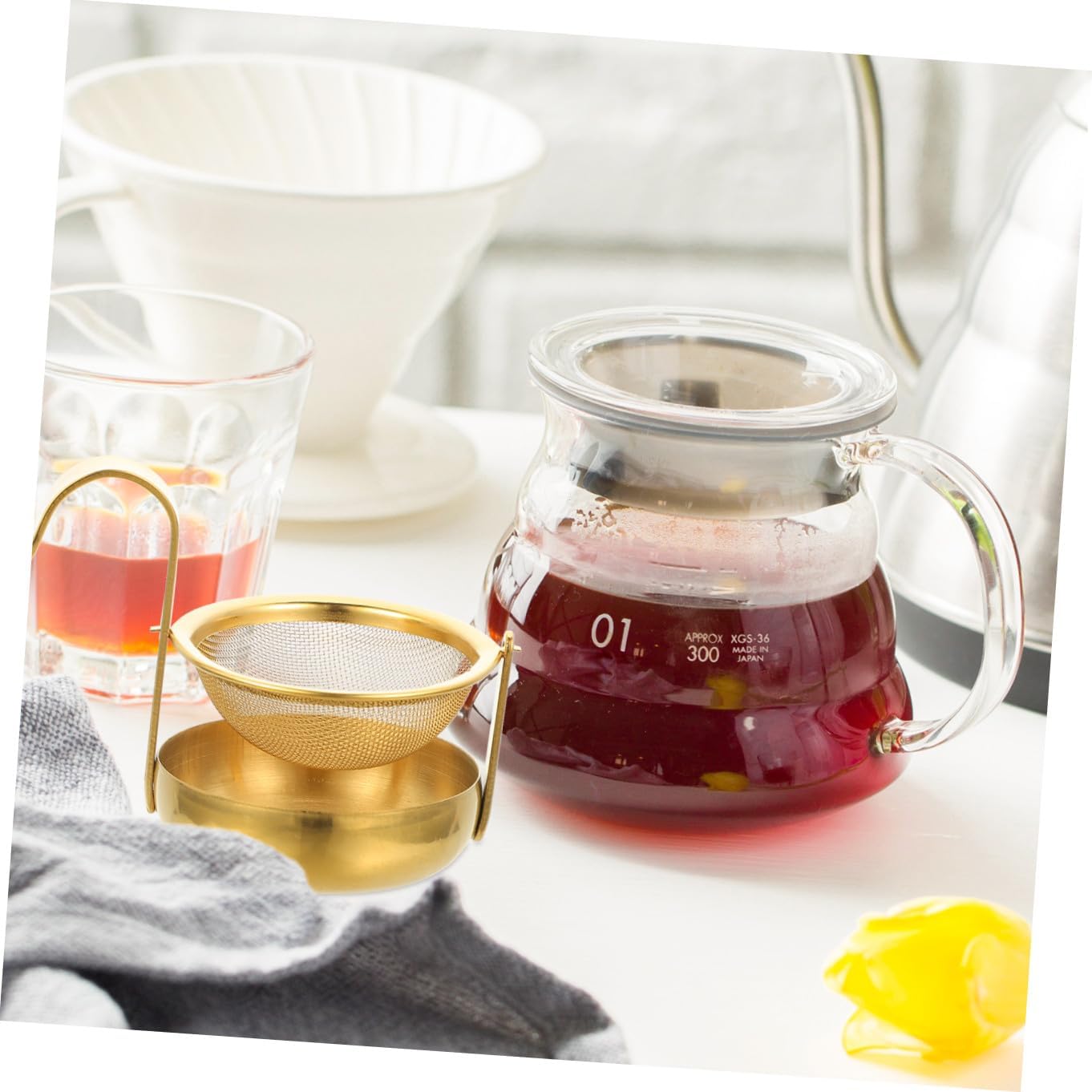 Cabilock 5pcs Loose Tea Steeper Rotating Filter Stainless Steel Tea Strainer for