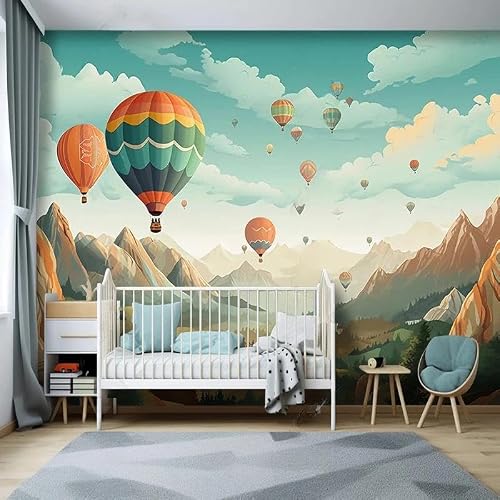 LBHSWWX Balloon Mountain Landscape Wall Mural, Silk Cloth, Living Room Background Wallpaper (（W） 320×（H） 210CM)